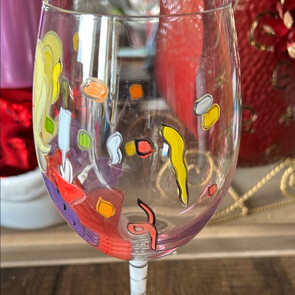 Colorful Hand-Painted Wine Glass - Picture 4 of 7
